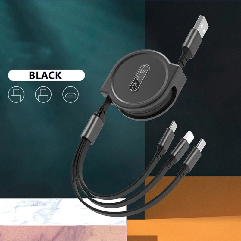 Universal Retractable 3-in-1 Fast Charging USB Cable