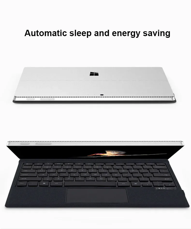 Teclado sem fio destacável com Trackpad, Retroiluminação,
