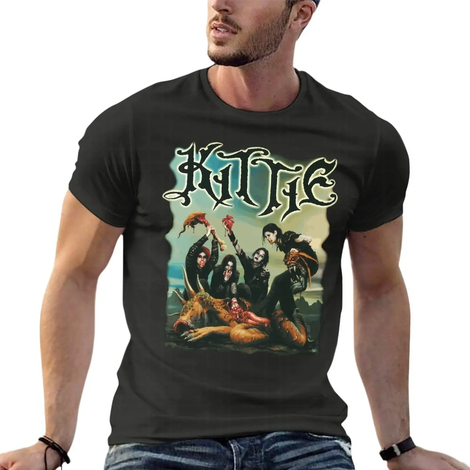 

Kittie Band More Blood Oversize T-Shirt Summer Men'S Clothing Short Sleeve Streetwear Large Size Tops Tee