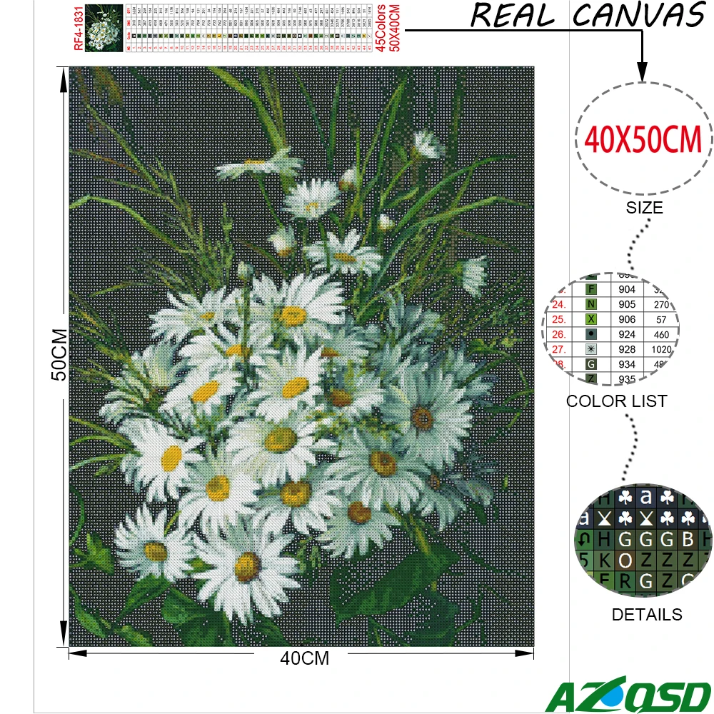 Diamond Painting Daisy Sunset Cross Stitch Kits Rhinestones Diamond Embroidery Flower Mosaic Handicraft Home Decor Gift
