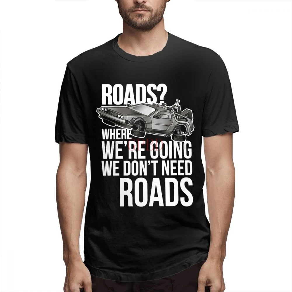 Cotone Organico Per Uomo Torna Al Futuro De Lorean Doc Emmet Brown Time Machine Homme Tee Shirt New Streetwear Maglietta Maschile