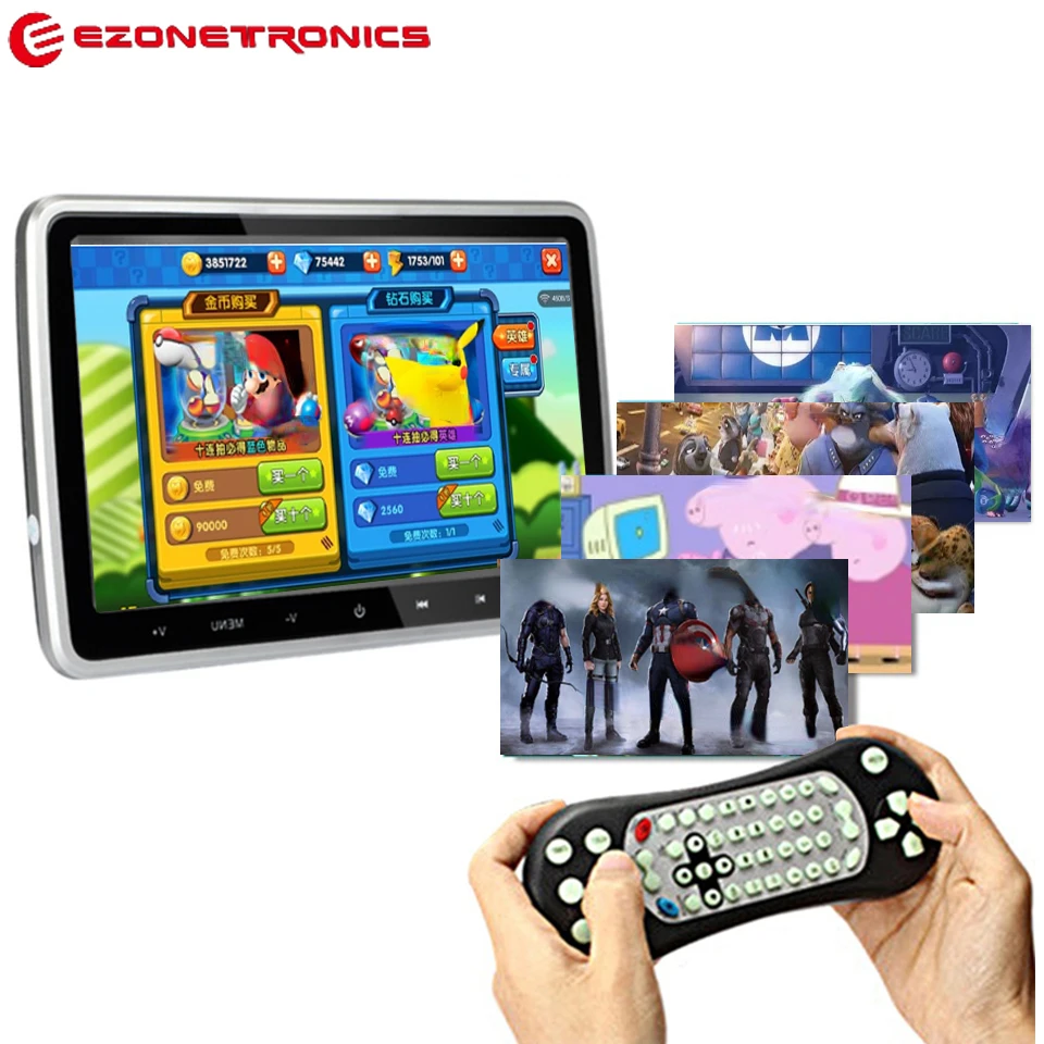 

Монитор на подголовник, DVD-видеоплеер, USB/SD/HDMI/IR/FM TFT ЖК-экран, сенсорная кнопка, игровой пульт дистанционного управления, стерео 10,1 дюйма