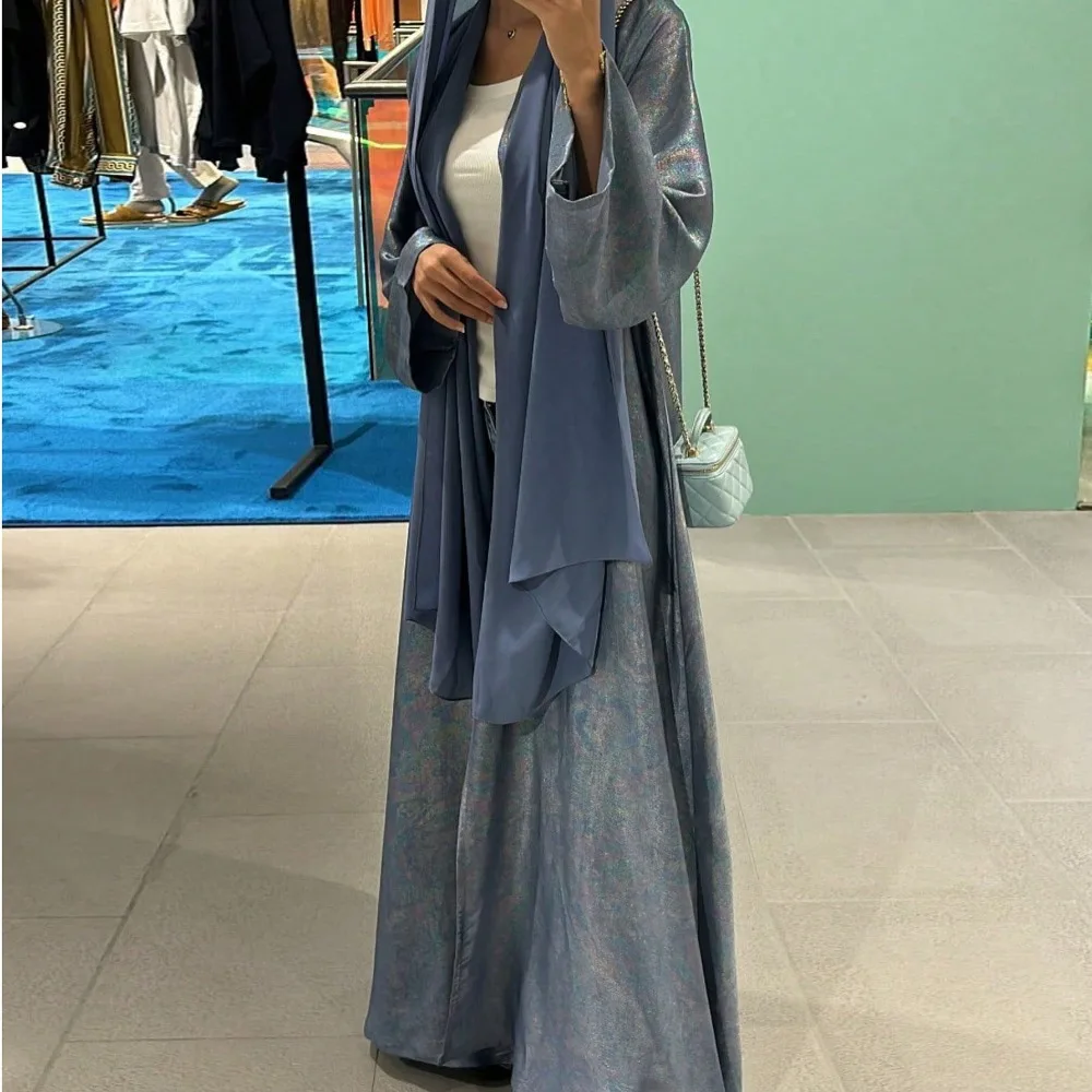 Middle-East Loose Abaya Muslim Full Sleeve Solid A...