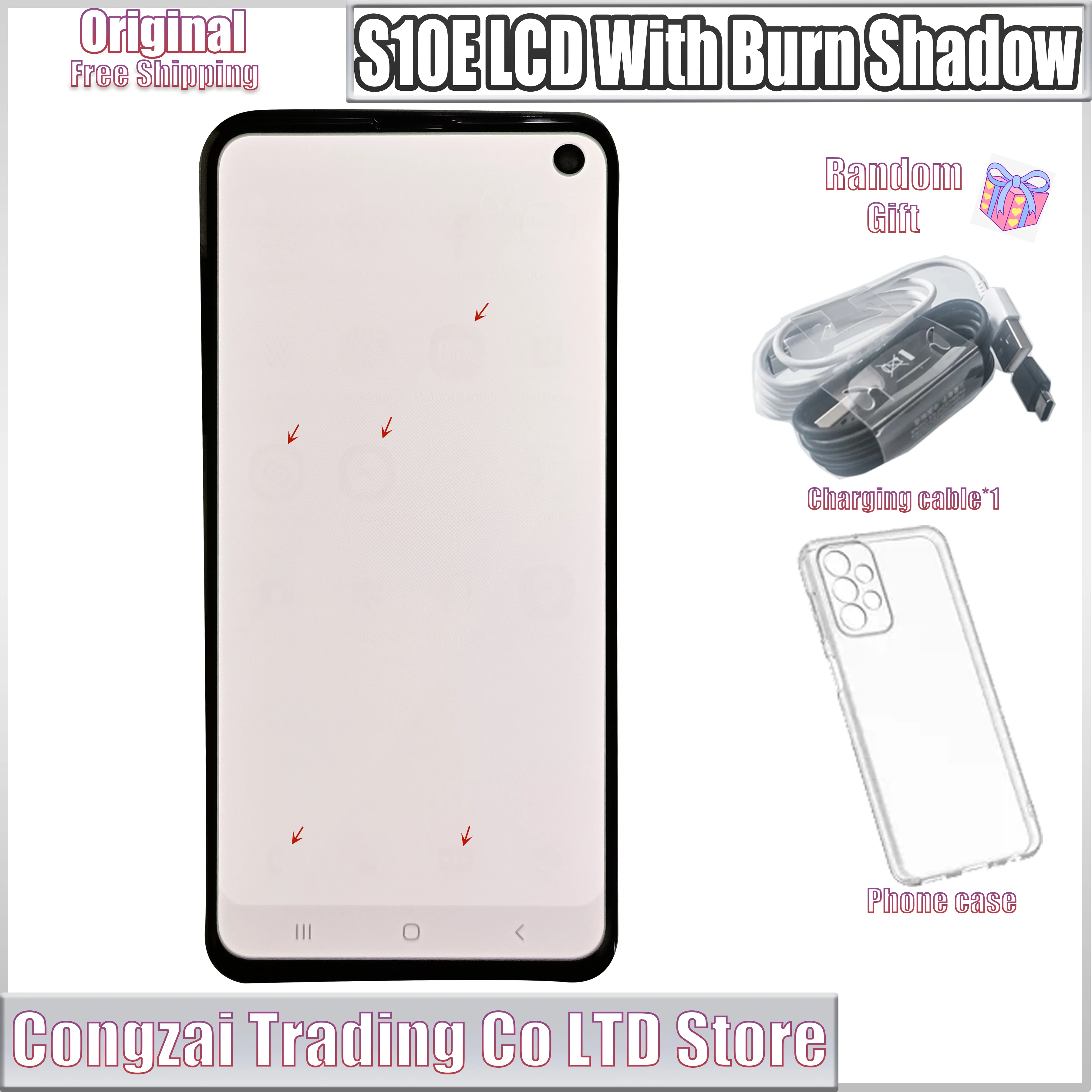 

5.8" Original AMOLED For Samsung Galaxy S10E G970 LCD Display Touch Screen Digitizer Assembly S10e G970F G970U，With Burn Shadow