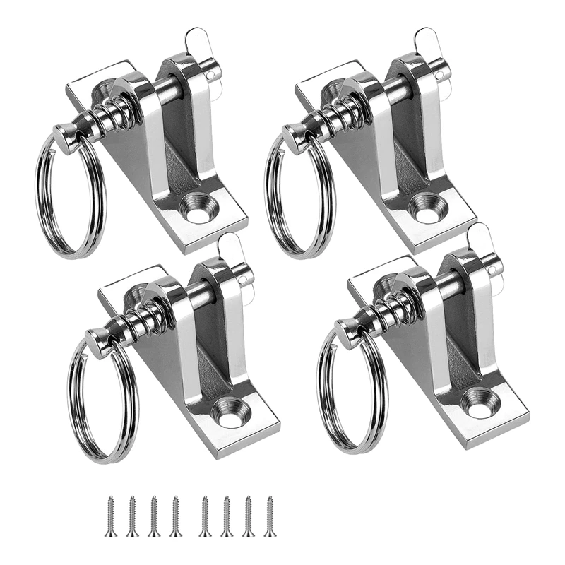 

1Set Bimini Top Deck Hinge With Quick Release Pin Bimini Top Fitting Hardware 90° Deck Hinge Installation Screws Silver
