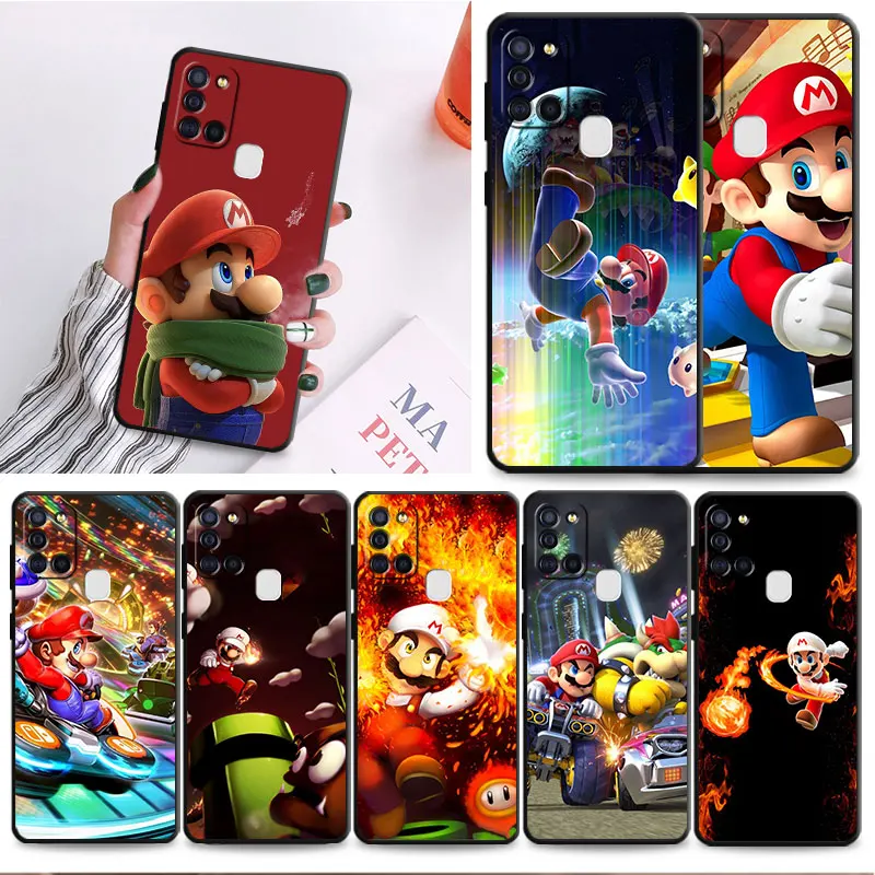 Super M-Marios Caso Del Gioco Per Samsung Galaxy A10S A20E A02S A02 A01 A40 A10 A03S A04S A50 A03 A04 A70 Nero Soft Cover