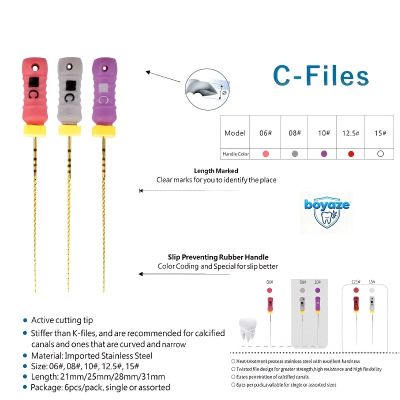 Dental C+ Files 25/21mm Endodontic Needle Pilot Stainless Steel C File ...