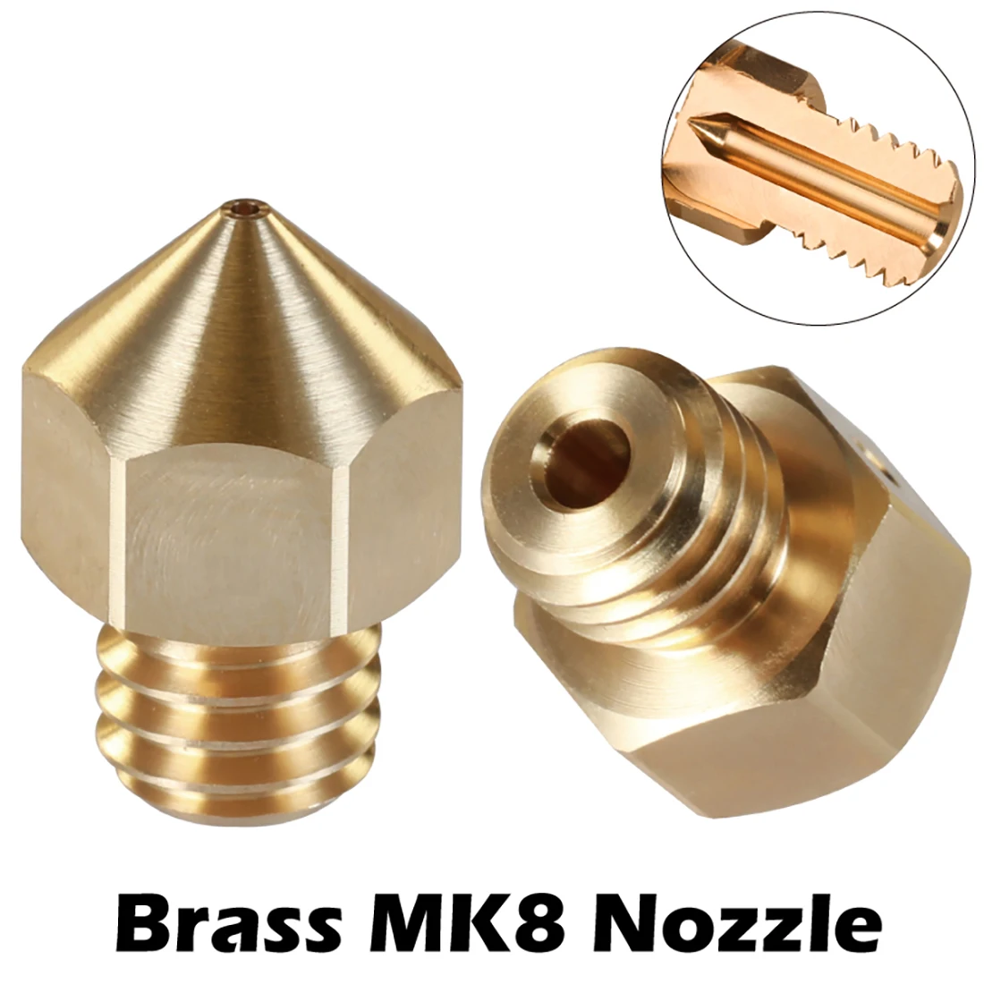 3PCS High Precision 3D Printer Parts Brass Mk8 Nozzles For Ender 3 Cr10 Tarantula Micro Swiss Hotend Brass Mk8 Nozzle 235x235mm magnetic print bed sticker coordinate printed sticker for creality eeder 3pro ender 3s tarantula pro printer 3d parts