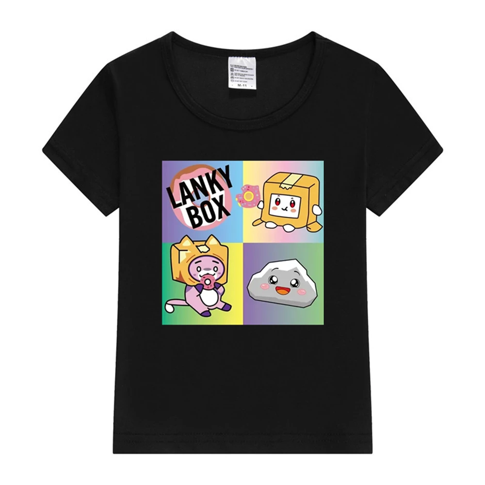 Boys T-shirt Cartoon Lanky Box Cute Print Short Sleeve Girls Clothes Summer Casual Fashion Funny Cotton Children Tops Kawaii Tee 2