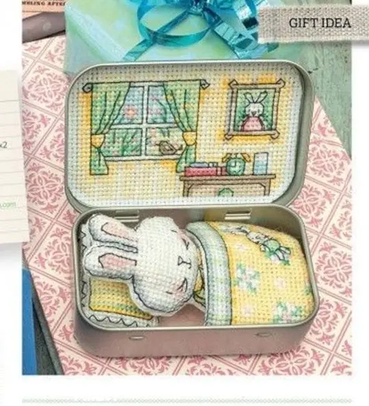 Rabbit Doll Embroidery DIY 14CT Unprinted Arts Cross stitch kits Set Cross-Stitching Home Decor cross stitch kits