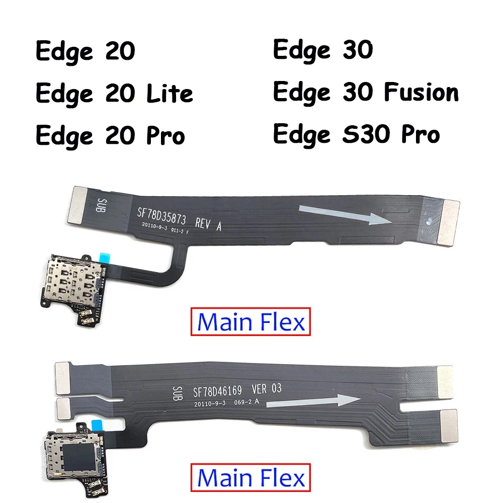 

Гибкий кабель для считывания гнезда SIM-карты для Moto Edge 20 Pro / Edge 30 Fusion S30 Pro Материнская плата Flex