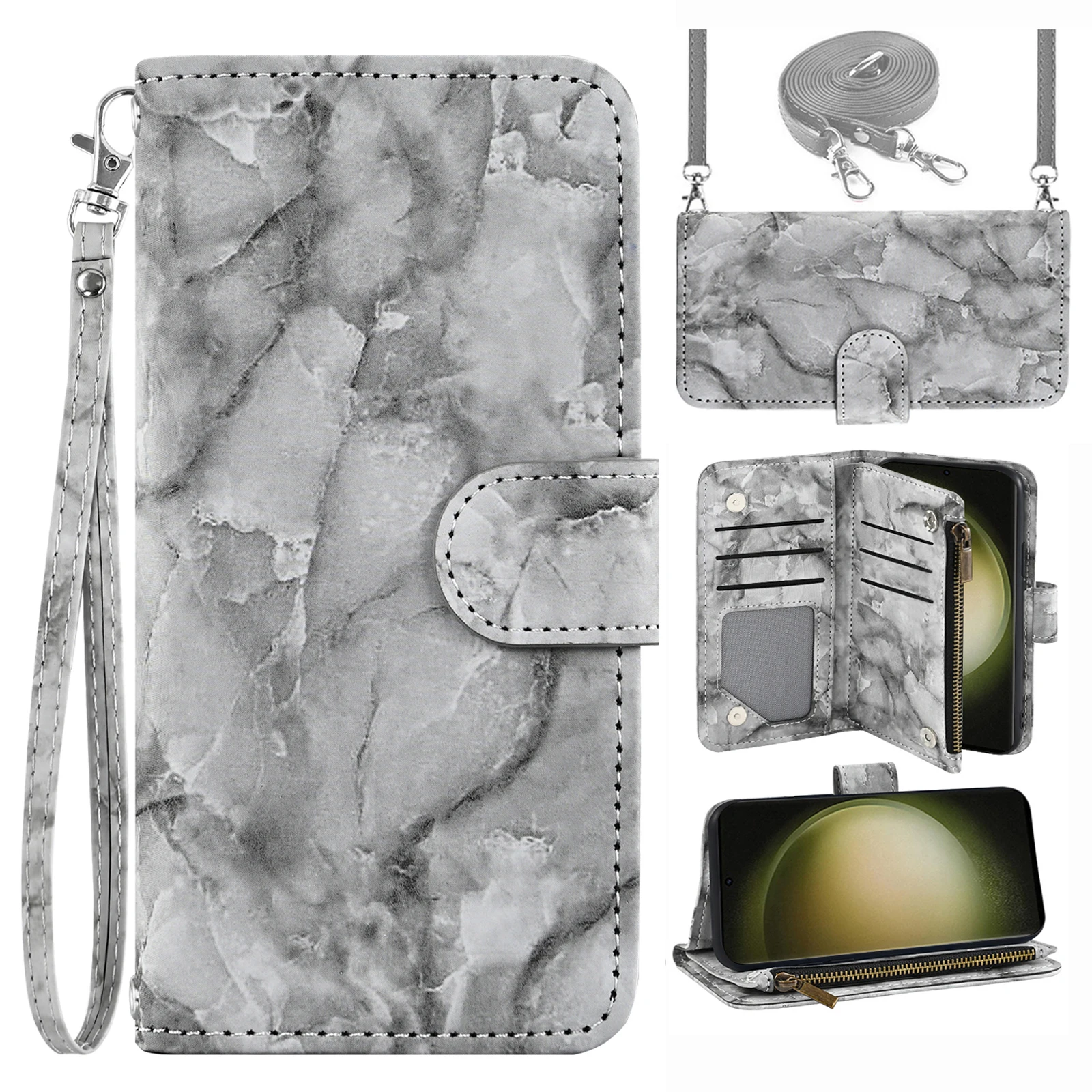 

Кожаный чехол-книжка с отделениями для карт и подставкой для Samsung Galaxy A15 A05 A14 A24 A34 A54 A04e A12 A22 A32 A42 A13 A23 A33 A53