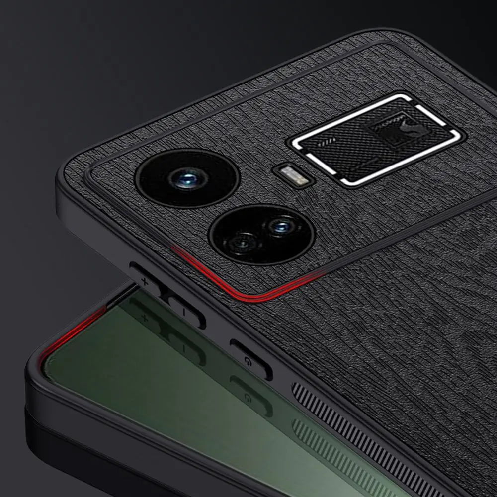 Ultrathin Wood Grain Shockproof Leather Phone Case