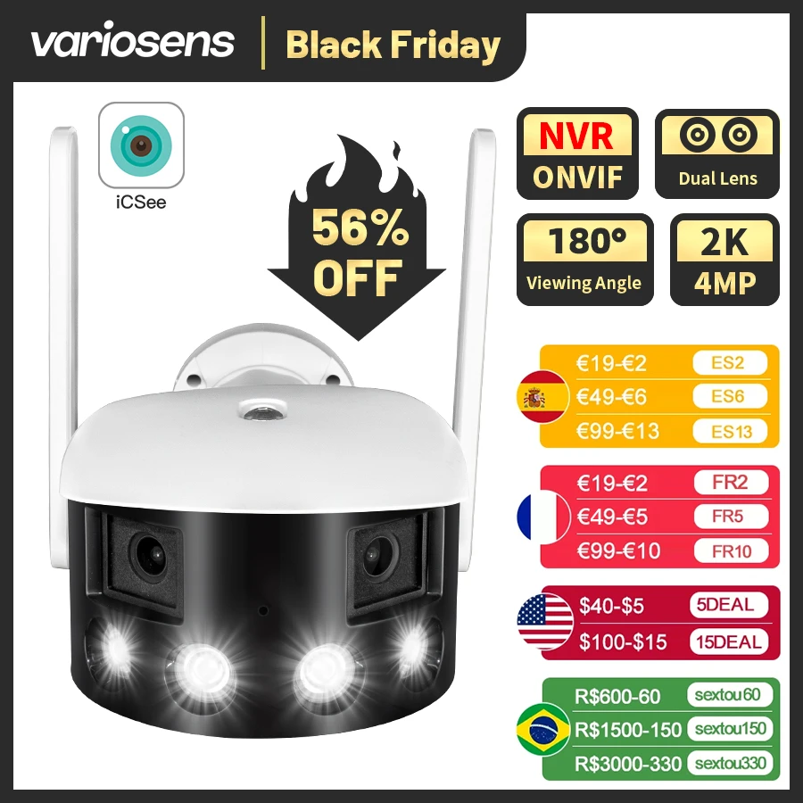 Wide Angle Cctv Camera Outdoor Ip Cctv Camera Outdoor 2 Pcs Dual