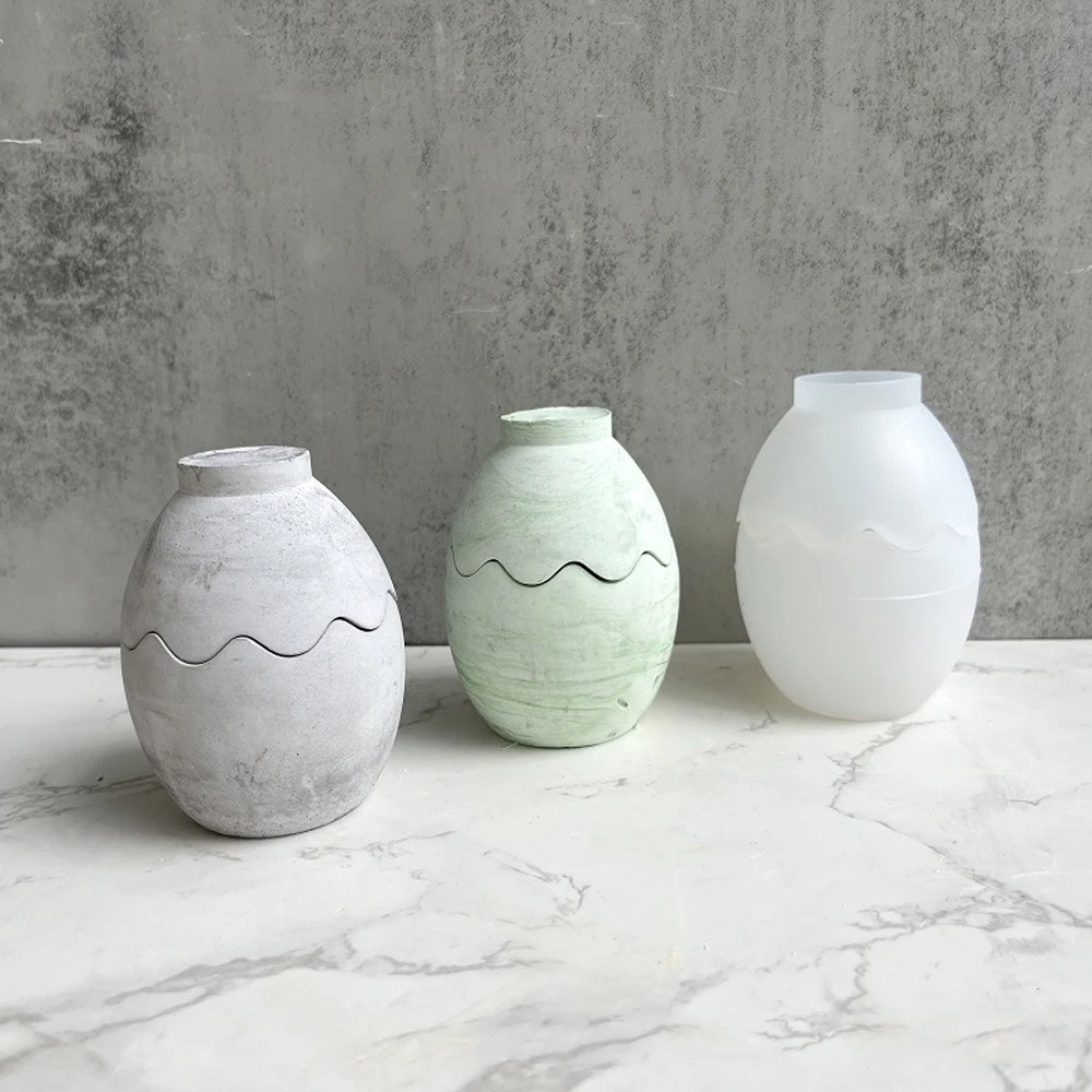 Egg Shape Candle Jar Mold DIY Crystal Epoxy Resin Storage Box Mould Concrete Cement Plaster Craft Making Molds Home Decoration silicone mold