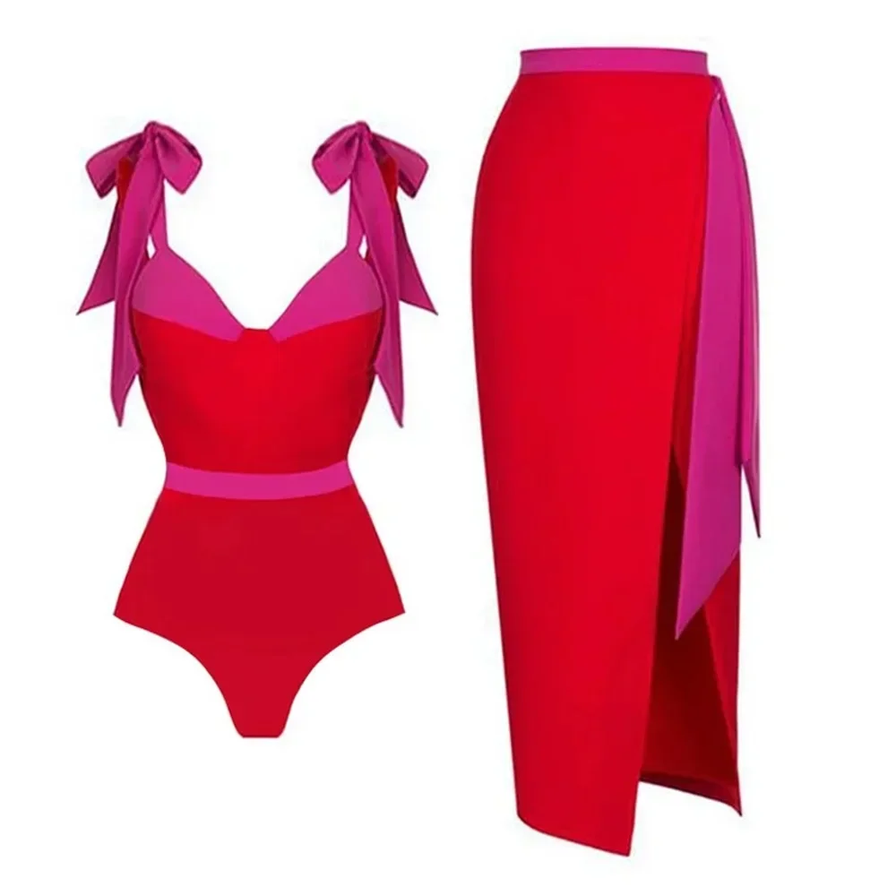 Darius™ | Push-Up Swimsuit with Chains and Skirt