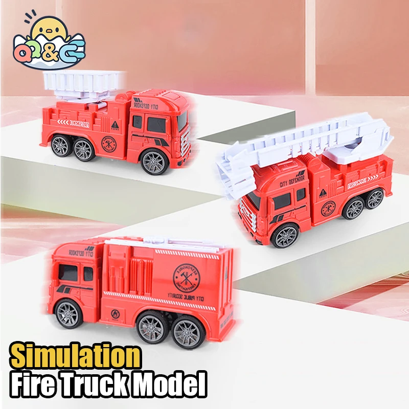 Fire Truck Toy Set Children's Inertial Ladder Lift Sprinkler Toy Diecast Engineering Car Models Fire Fighting Truck Toys for Kid