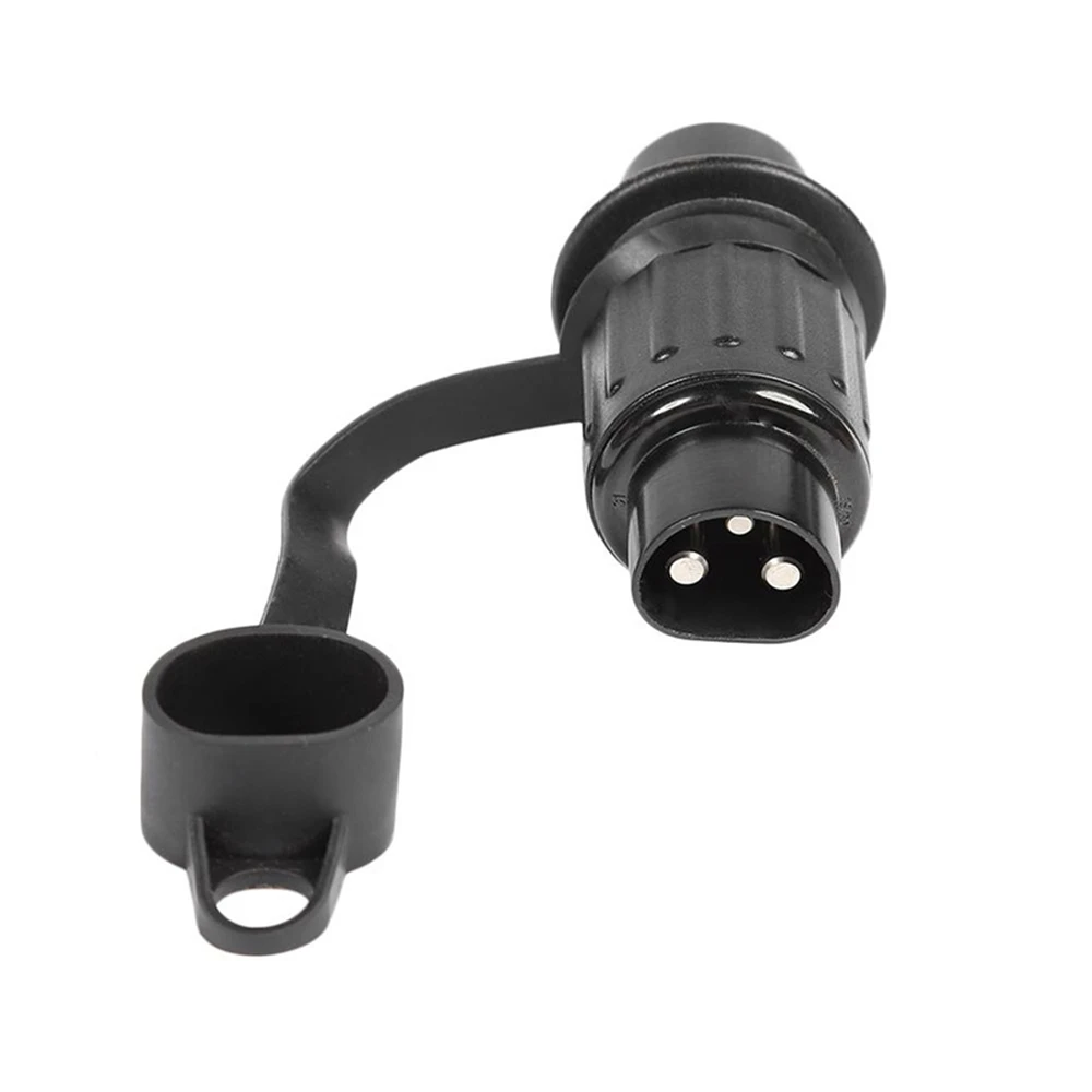 3 Pin 12V Cable Connector Waterproof Plastic and Metal Silicone Rubber Gasket Plug Replacement for Caravan Truck