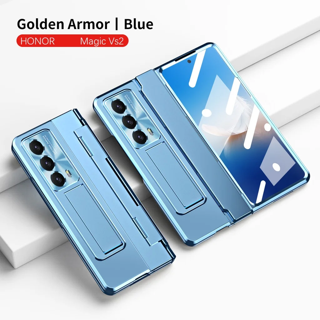 

Leveling Hinge shield Case For Honor Magic VS2 Case Front Screen Glass Film 360 Full Case For Honor Magic VS2 Golden Armor Cover
