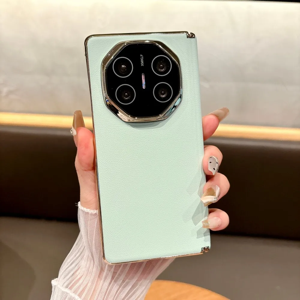 Luxury PU Leather Skin MagSafe Protective Back Cover Case