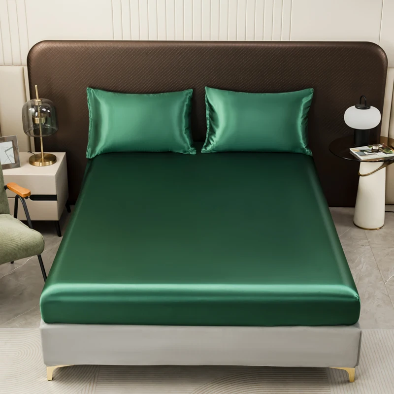 مجموعة ملاءات الساتان ذات اللون الصلب، تتضمن أغطية...