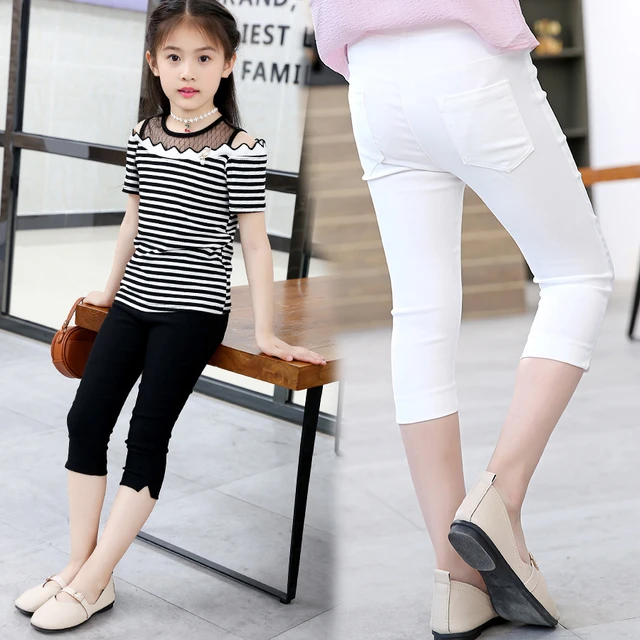 Pants Capris Girls, Skinny Pants Child Girl, Capris Girl 9 Years