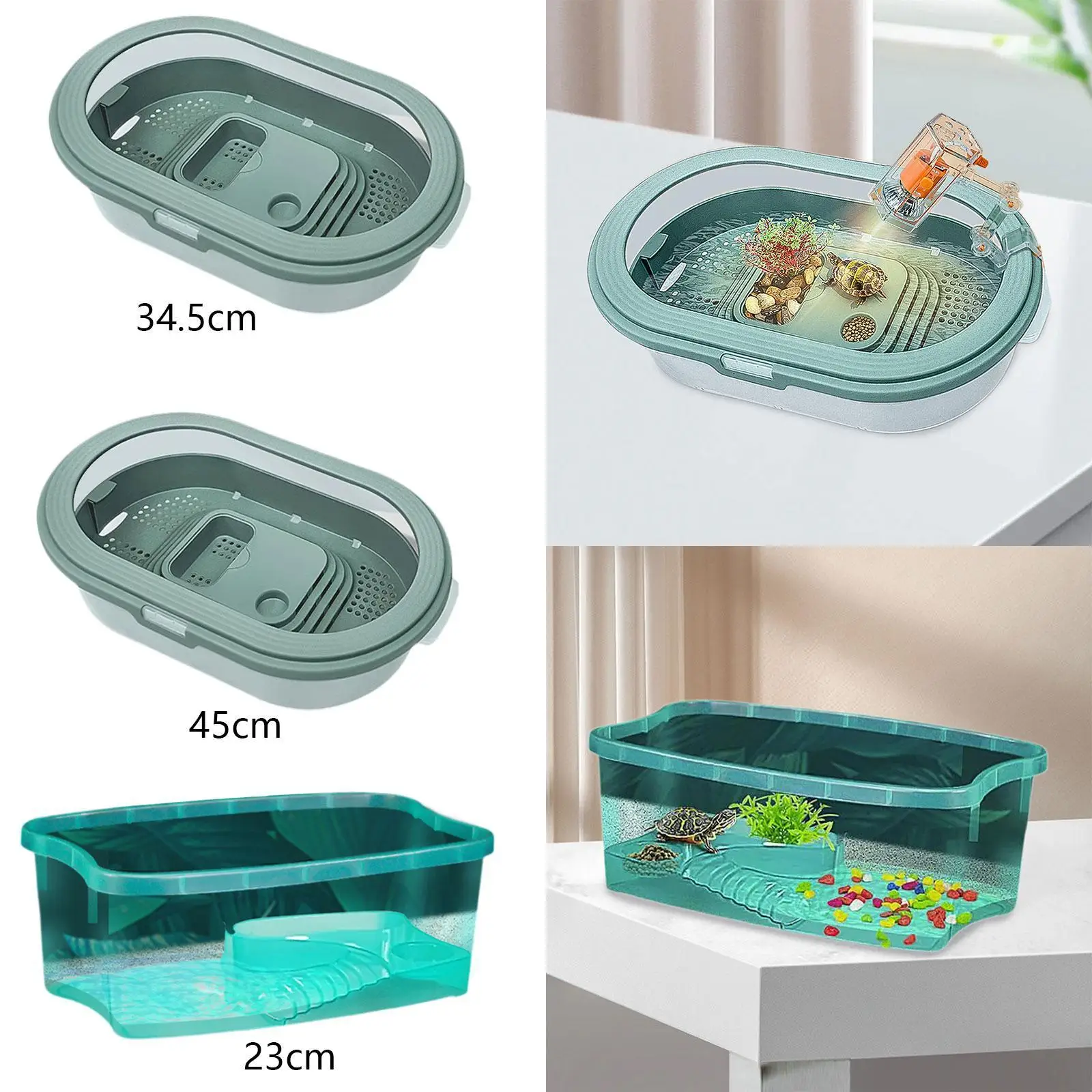 Turtles Tank Aquarium Terrapin Tortoises Case Frog Pets Accessories Amphibians