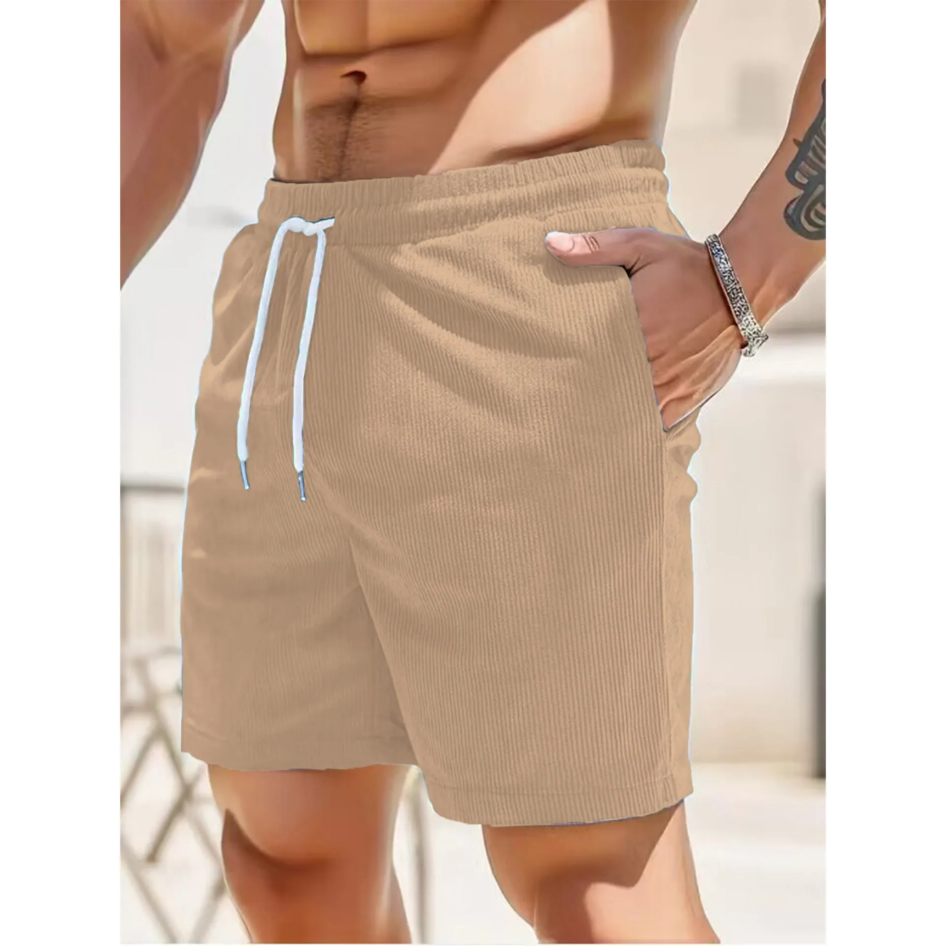 2024 American Heavy Duty Work Shorts Summer I Trendy Retro Corduroy Fashion Brand Men's Casual Shorts 6