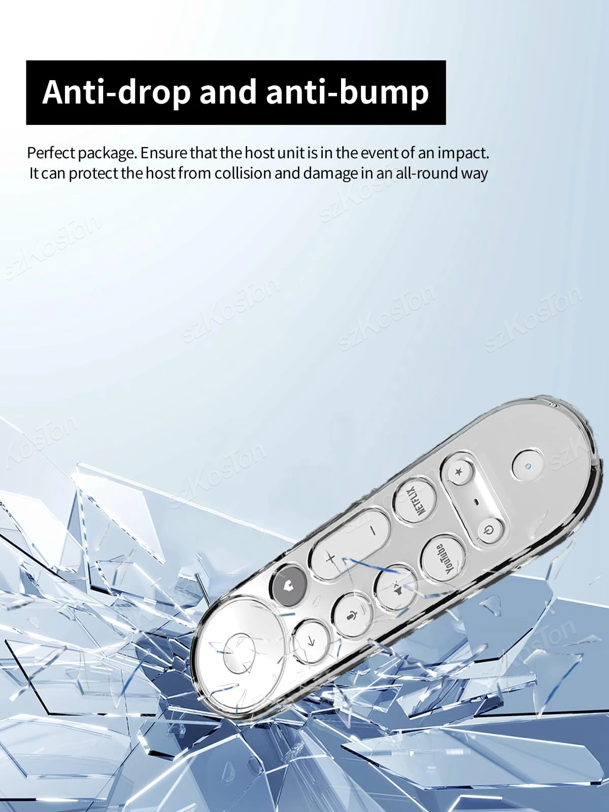 Silicone Remote Case TPU Remote Control Cases Transparent Protective Case For Google TV Streamer 4K Remote Control Shockproof Anti-Slip Sleeve For silicone remote case,silicone remote cover,silicone remote sleeve,remote controller cover,silicone case protector
