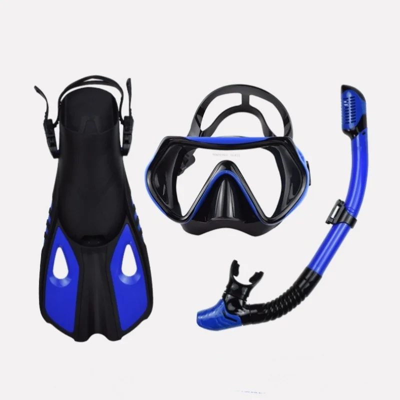 Outdoor Sports Diving Masks Snorkel Adjustment Flipper Frog Shoes Three-piece Set Snorkeling Set Diving Goggles