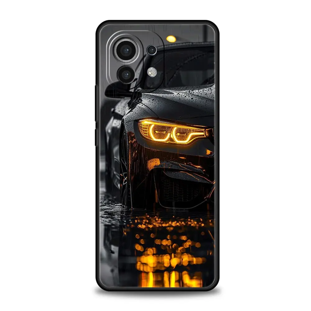 Elegant Black & White Soft Car Phone Case - Versatile Design & Durable Protection