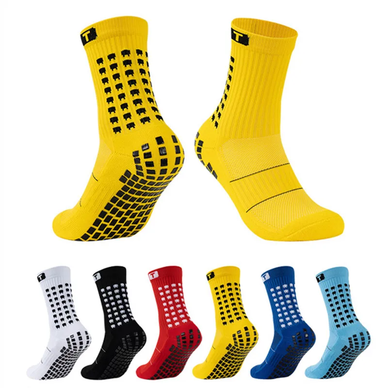 AntiSlip Grip Socks Powerful Grip Football Socks Breathable Mens Sports Socks One Size Fits All