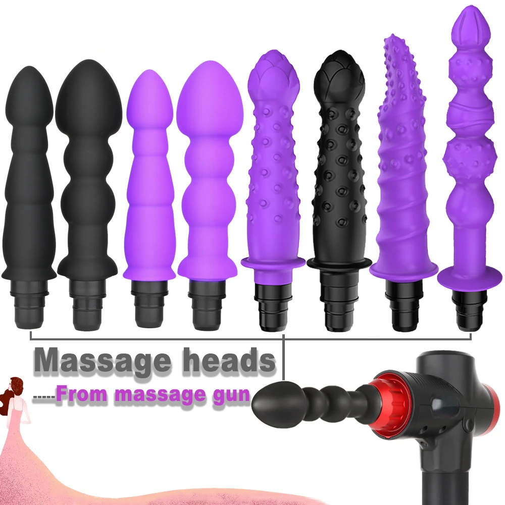 

Massage Gun Vibrators Head Vibration Message Gun for Female Man Fascia Massage Gun Percussion Silicone Heads Accesories