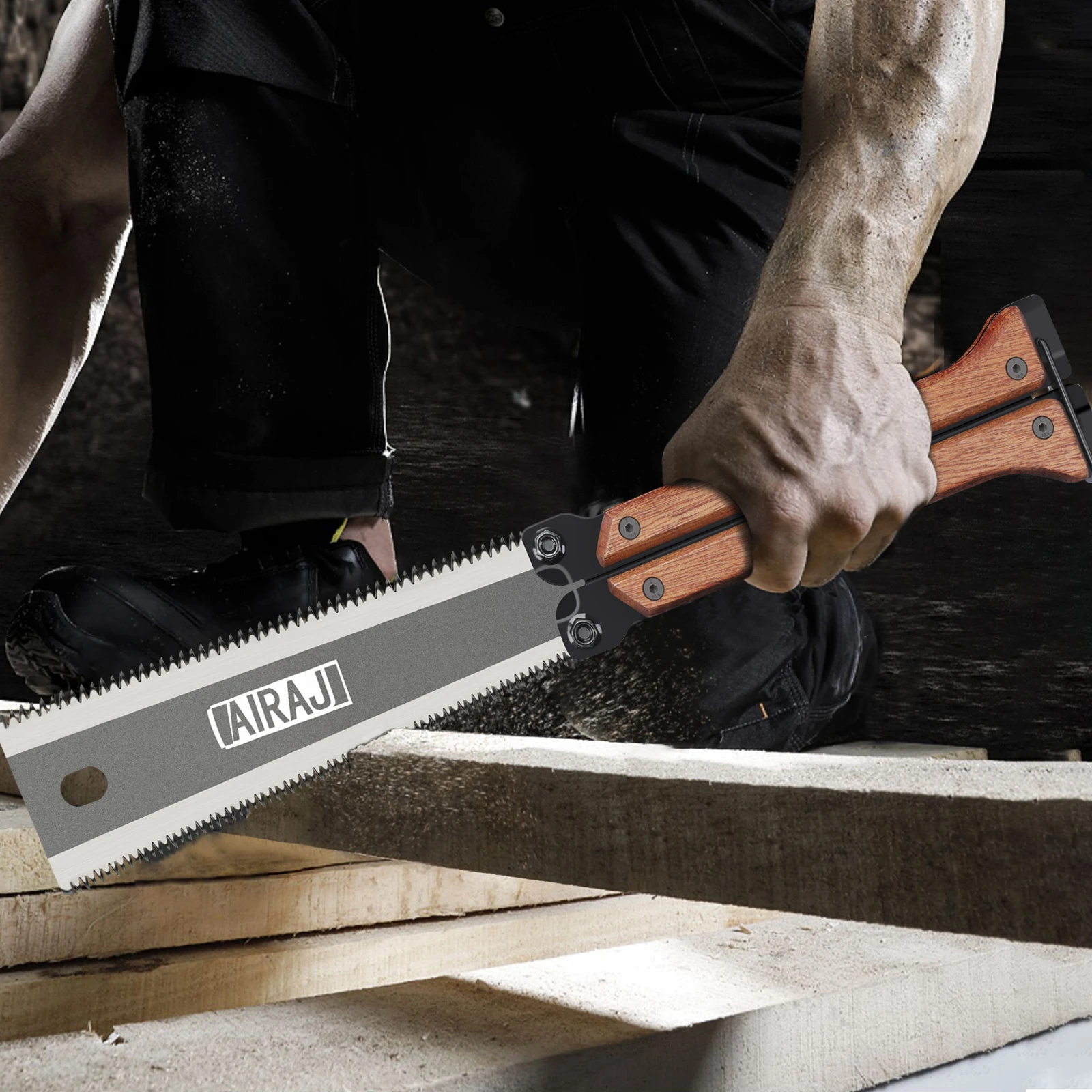 AIRAJ 12 Inch Wooden Folding Saw SK5 Steel Labor-Saving Wear-Resistant Durable Foldable Portable Manual Tool 3
