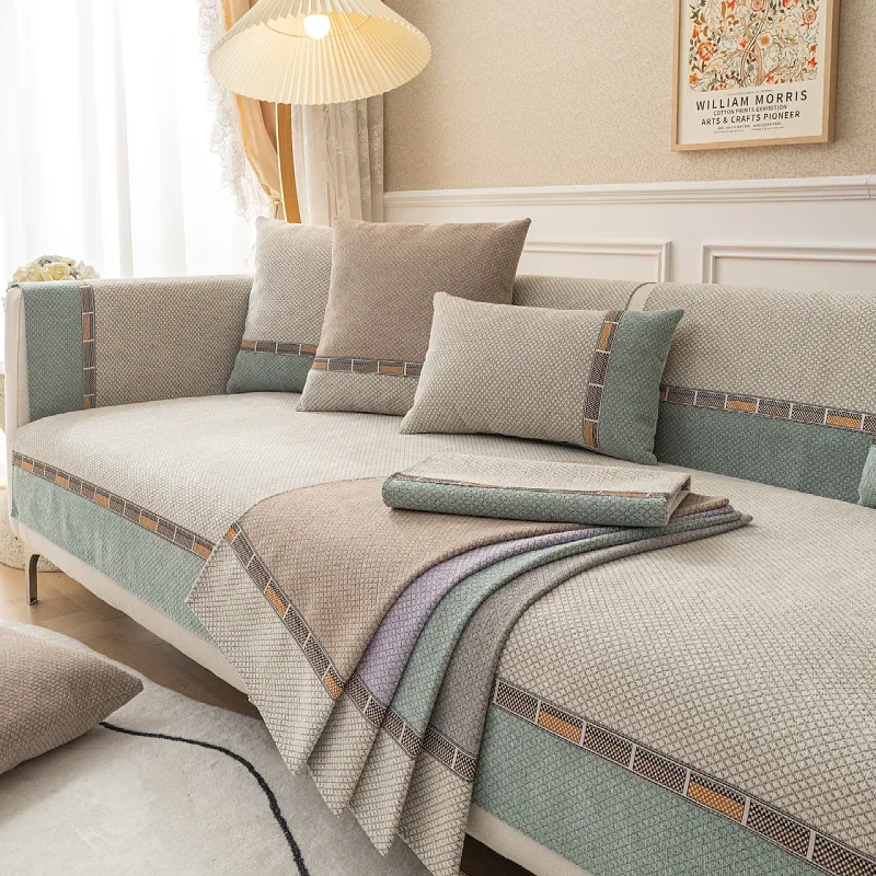 

Chenille Nordic Sofa Cover for Living Room Non-slip Sofa Towel Couch Covers 4 Seasons L Shaped Corner Sofa Mat Seat Pad Home