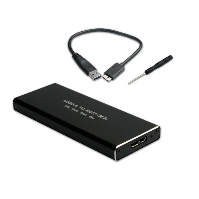 NGFF Hard Disk External M.2 Solid State 5GBPS SSD Cooling Metal Case USB3.0 PC for 2230/2242/2260/2280 Mobile HDD Enclosure