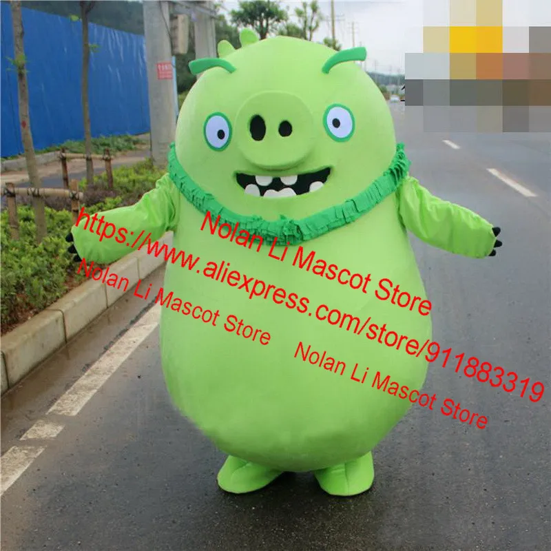 

High Quality EVA Material Green Pig Mascot Clothing Cartoon Set Game Birthday Party Role-Playing Mask Adult Holiday Gift 1009