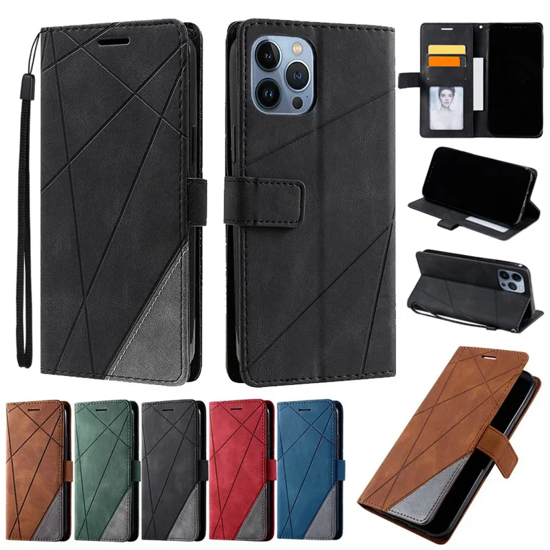 Luxurious Leather Wallet Case with Card Slot and Magnetic Flip Stand