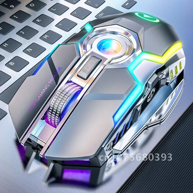 

Wireless Rechargeable Mouse Gaming Mouse Silent 1600 DPI Ergonomic RGB LED Backlit 2.4G USB Receiver Mouse For Laptop Computer