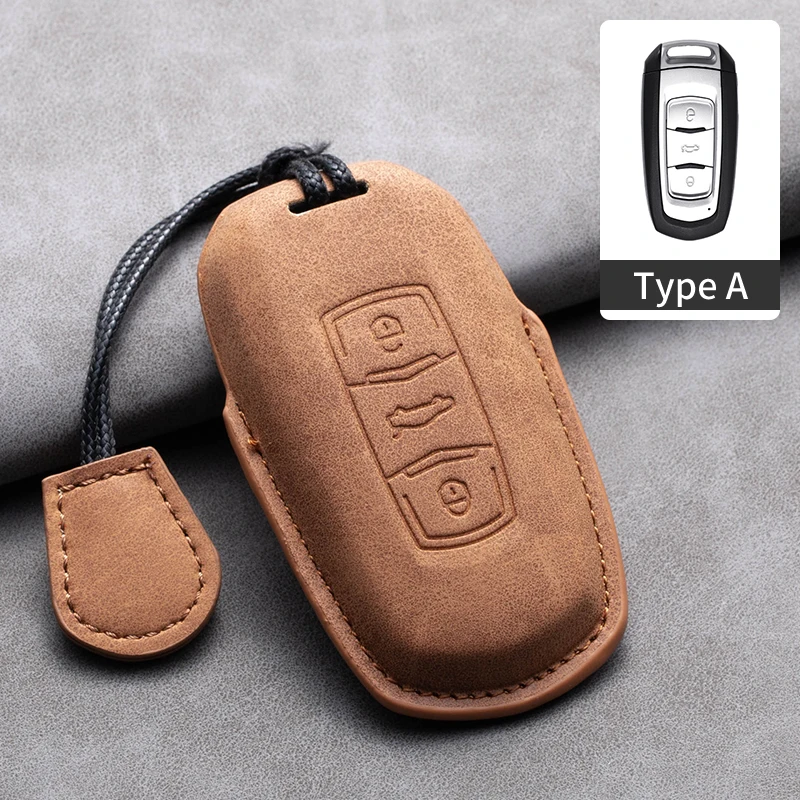 Premium Leather Car Key Case Cover