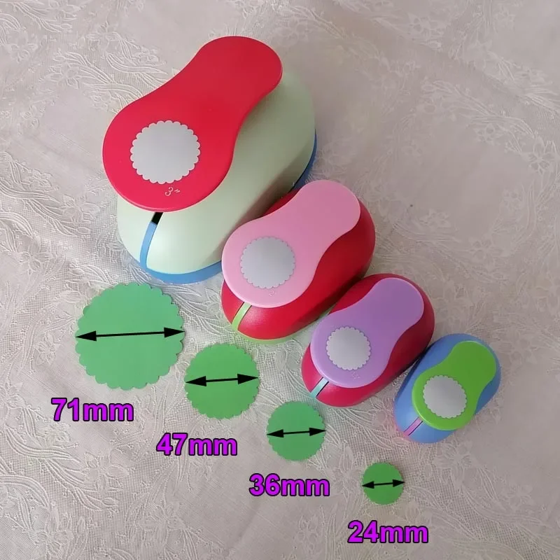 

4pcs Wave Circle Paper Hole Punch EVA Foam Punching Tool Scrapbooking Cutter Craft DIY Artwork Cutting Machine Children School
