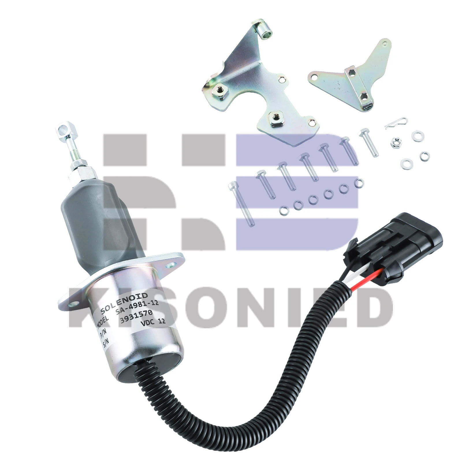 เชื้อเพลิงปิดโซลินอยด์ 3931570   พร้อมชุดยึด SA-4981-12 5016244 AA สําหรับเครื่องยนต์ Cummins 5.9L 6CT เข้ากันได้กับ DodgeRam 12VDC 1