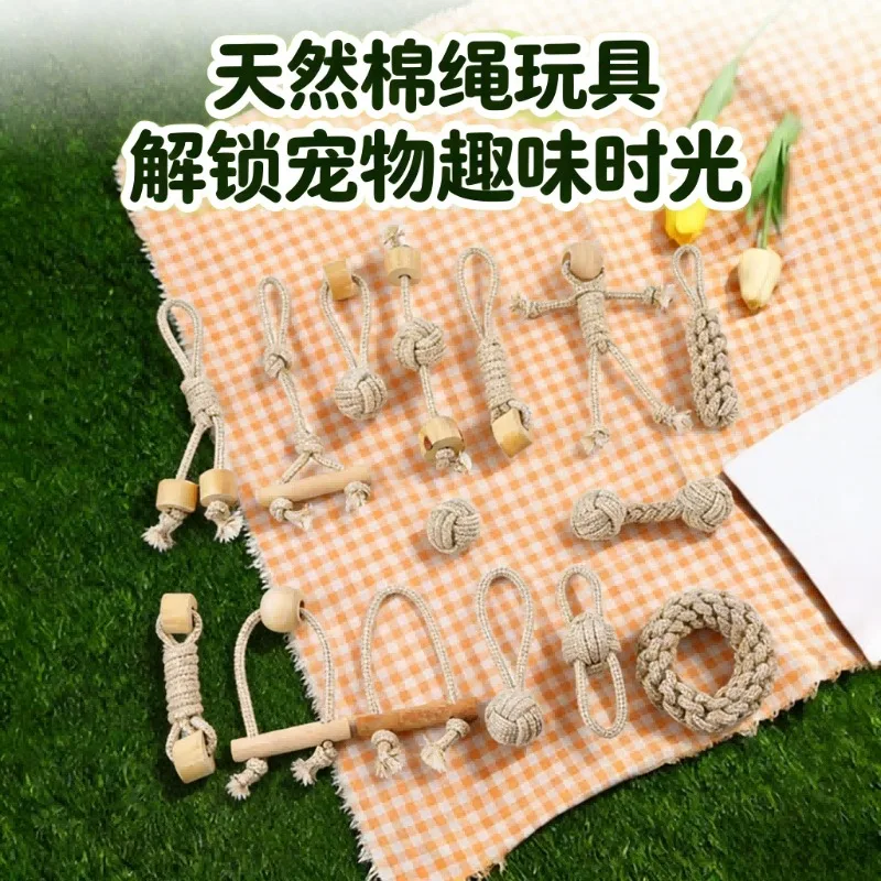 dogs accessories High Quality Dog Rope Toys Set Durable Oxford & Hemp Knots Molar & Teeth Cleaning Cotton Linen for Active Pets