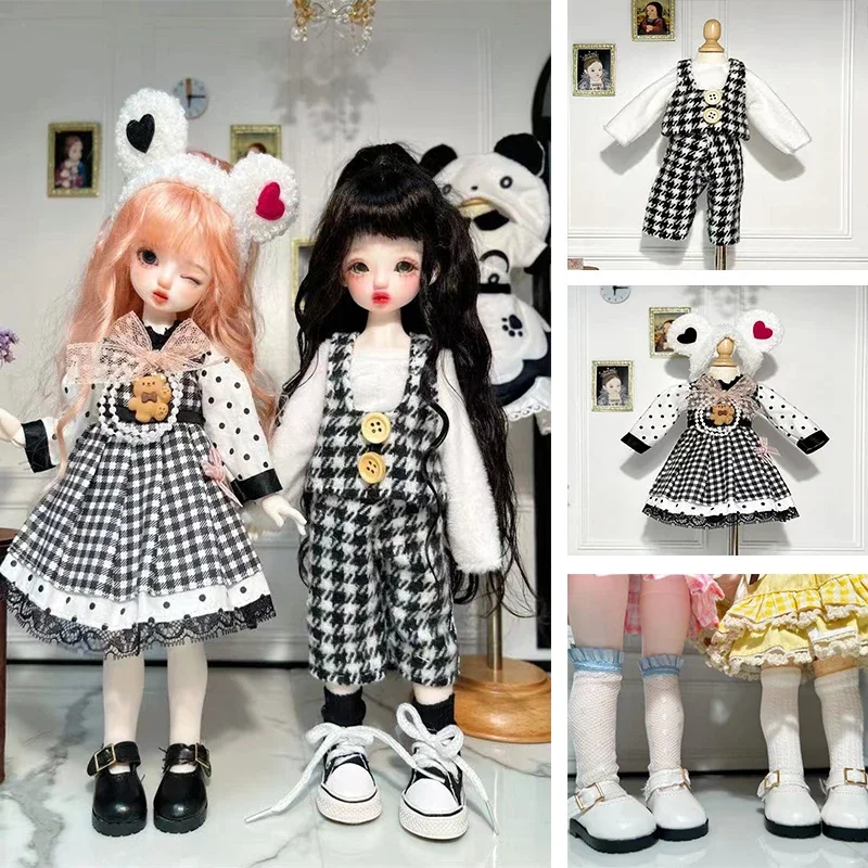 Cute Fashion 1/6 Bjd Doll Clothes Suit 30CM Doll Clothes with Shoes Replacement Clothing Skirt Accessories Blythe Clothes