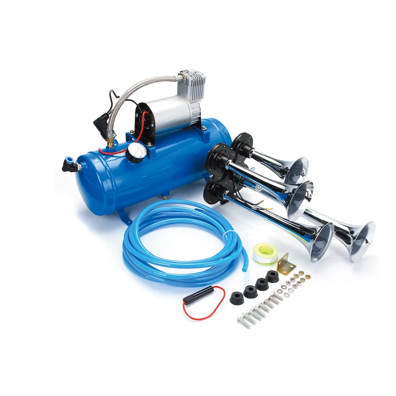 Air Horn 12V Compressor Kit Blue Tank Gauge For Train Truck Car 150PSI Trumpet  Air Horn - AliExpress