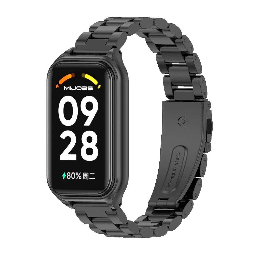 SeNool Correa para Xiaomi Smart Band 8 Active/Redmi Smart Band 2, [Metal de  Acero Inoxidable Pulsera de Repuesto] Muñequeras para Xiaomi Smart Band 8  Active/Redmi Smart Band 2 - Negro : : Electrónica