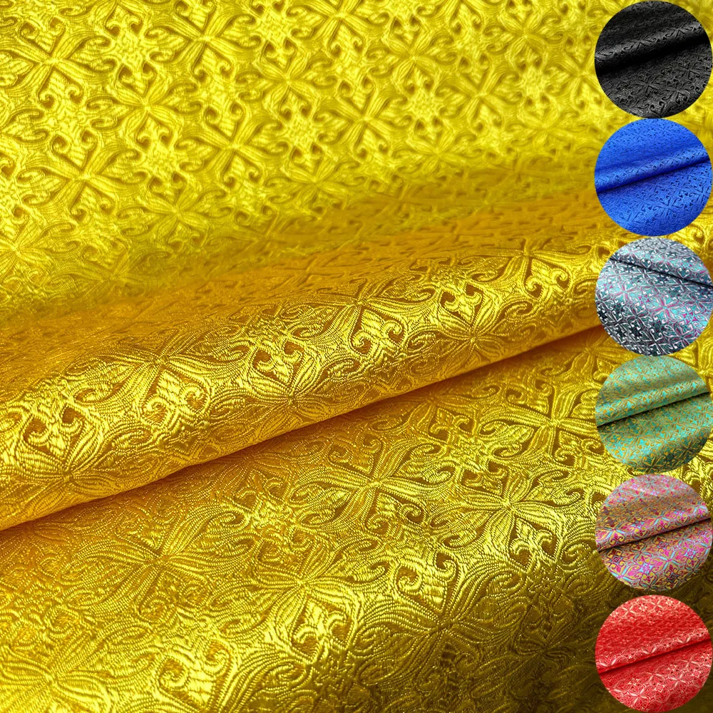 Tissu Jacquard brocart damassé, motif de fleurs, bricolage, couture, housse de coussin, Kimono, taie d'oreiller, sacs, vêtements Cheongsam, Robe mongole