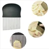 Crinkle Cutter Blade Waffle Fry Cutter Stainless Steel Vegetable Potato Wavy Chopper Knife French Fry Slicer for Carrot Onion 5