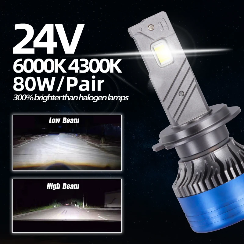 DAWNKNIGHT K4S K4C 4300K H7 Led Lamp h7 adapter combination sending Car  Turbo led h7 anti