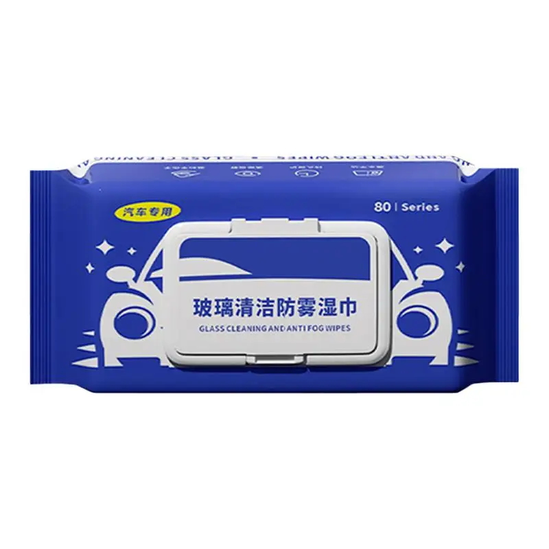 

Car Window Cleaner Wipes Anti-Fog Windshield Cleaner Wipes Portable 80pcs Auto Glass Cleaner Car Accessories For Rearview Mirror